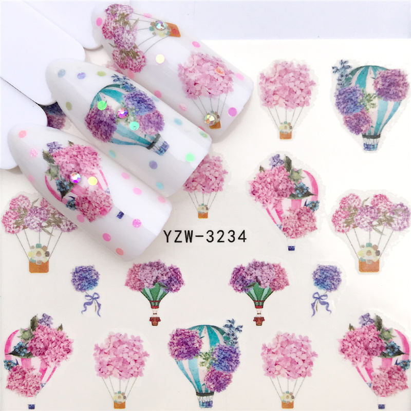 1 PC Nail Art Transfer Nail Stickers Water Decals Beauty Flowers Nail Design Manicure Stickers for Nails Decorations Tools Nail Sticker DailyAlertDeals YZW-3234