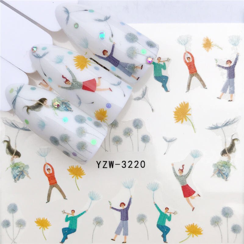 1 PC Nail Art Transfer Nail Stickers Water Decals Beauty Flowers Nail Design Manicure Stickers for Nails Decorations Tools Nail Sticker DailyAlertDeals YZW-3220