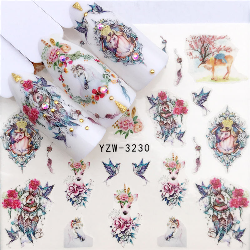 1 PC Nail Art Transfer Nail Stickers Water Decals Beauty Flowers Nail Design Manicure Stickers for Nails Decorations Tools Nail Sticker DailyAlertDeals
