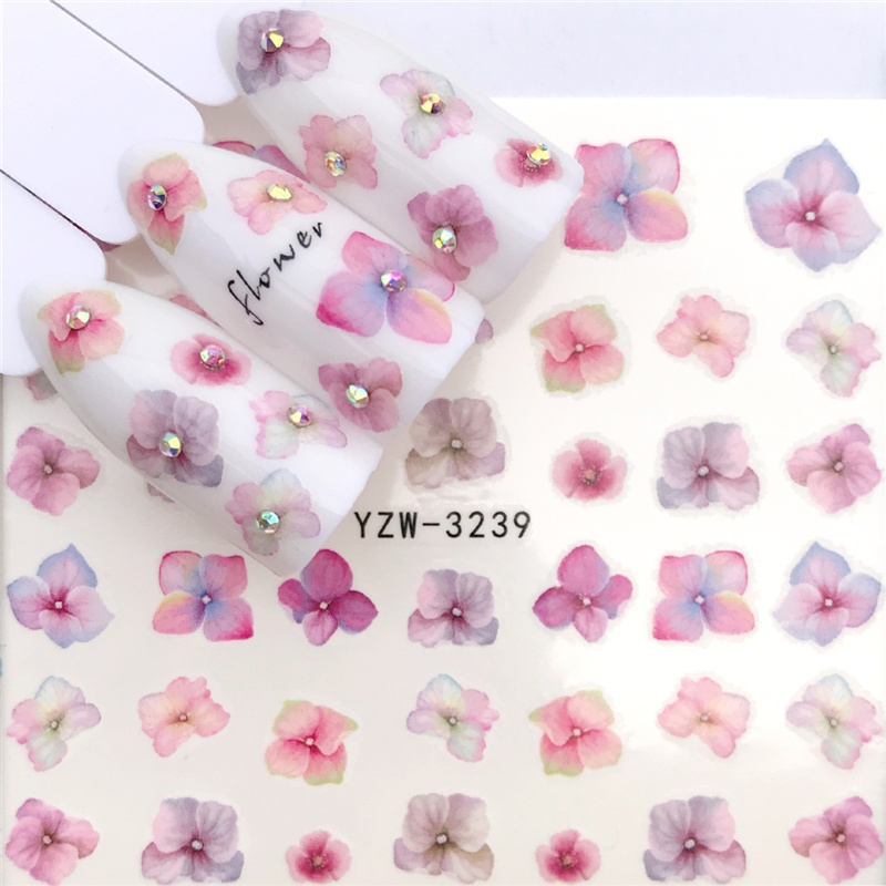 1 PC Nail Art Transfer Nail Stickers Water Decals Beauty Flowers Nail Design Manicure Stickers for Nails Decorations Tools Nail Sticker DailyAlertDeals YZW-3239