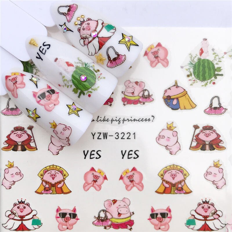 1 PC Nail Art Transfer Nail Stickers Water Decals Beauty Flowers Nail Design Manicure Stickers for Nails Decorations Tools Nail Sticker DailyAlertDeals YZW-3221