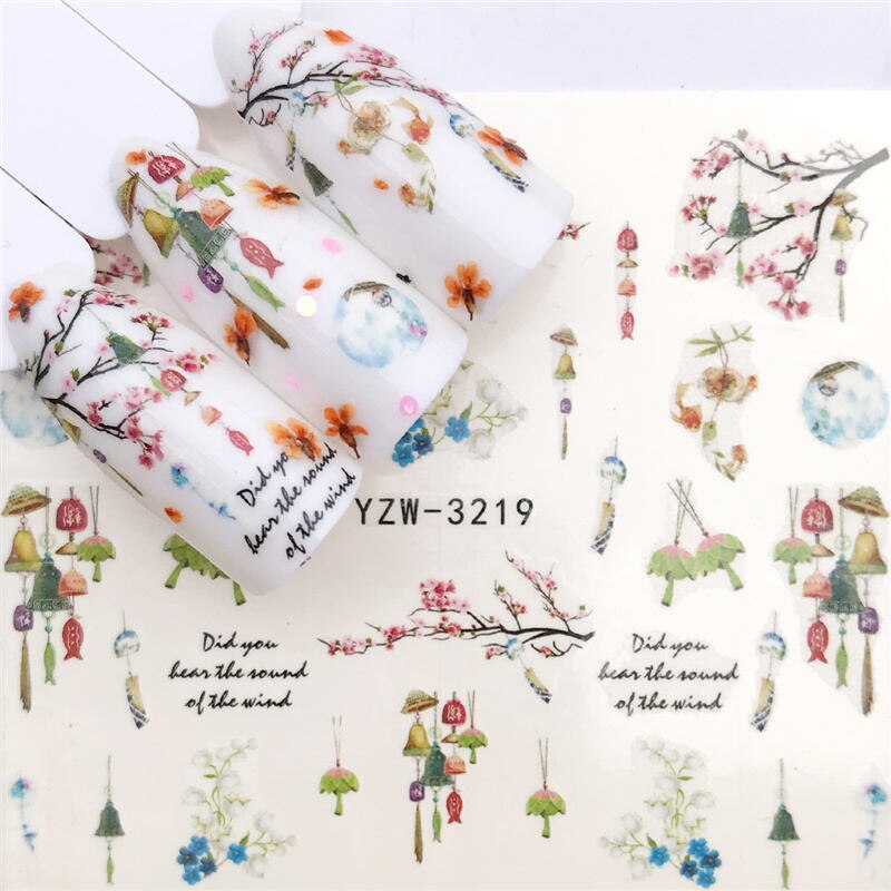 1 PC Nail Art Transfer Nail Stickers Water Decals Beauty Flowers Nail Design Manicure Stickers for Nails Decorations Tools Nail Sticker DailyAlertDeals YZW-3219