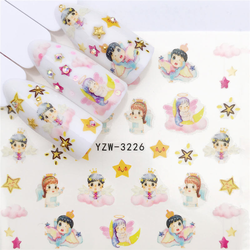 1 PC Nail Art Transfer Nail Stickers Water Decals Beauty Flowers Nail Design Manicure Stickers for Nails Decorations Tools Nail Sticker DailyAlertDeals YZW-3226  