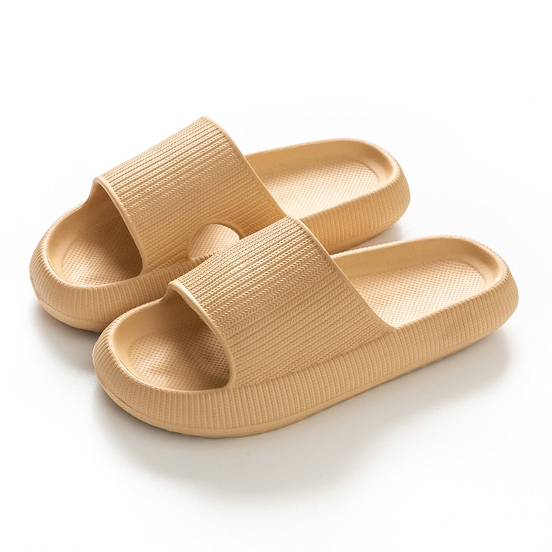 Women Thick Platform Cloud Slippers Summer Beach Eva Soft Sole Slide Sandals Leisure Men Ladies Indoor Bathroom Anti-slip Shoes DailyAlertDeals khaki 36-37(240mm)
