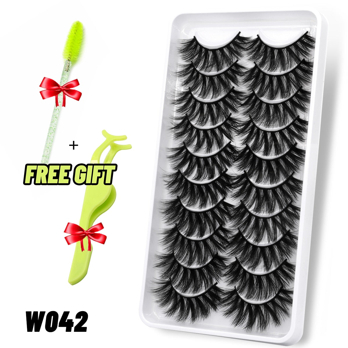 GROINNEYA lashes 5/10/20 pairs 3D Faux Mink Lashes Natural False Eyelashes Dramatic Volume Lashes Eyelash Extension Makeup 0 DailyAlertDeals 10pairs-W042-1 China