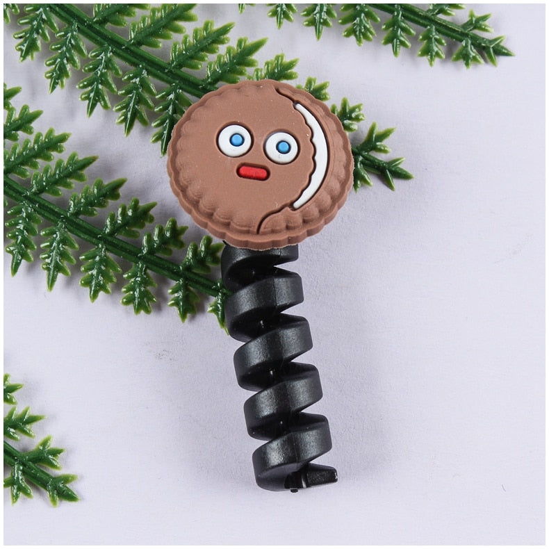 Cartoon Cable Protector For iPhones Android Type-c Winder USB Charging Cord Organizer Headphone Earphone Data Line Protect Wire protector DailyAlertDeals binggan