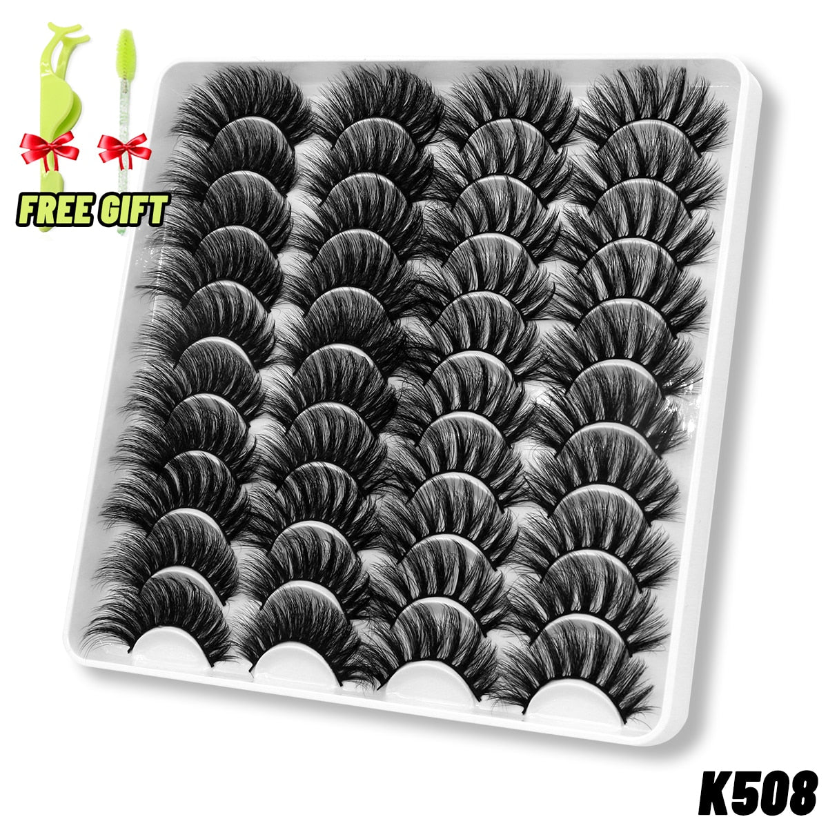 GROINNEYA lashes 5/10/20 pairs 3D Faux Mink Lashes Natural False Eyelashes Dramatic Volume Lashes Eyelash Extension Makeup 0 DailyAlertDeals 20pairs-K508-1 China