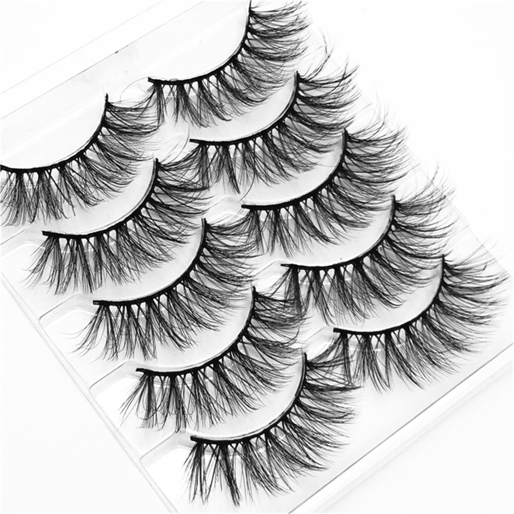 5/8 Pairs 20mm Mink Lashes 3D Natural False Eyelashes Fluffy Faux Mink Eyelashes Wispies Long Extension Eyelashes Pack Maquiagem  DailyAlertDeals 004 China