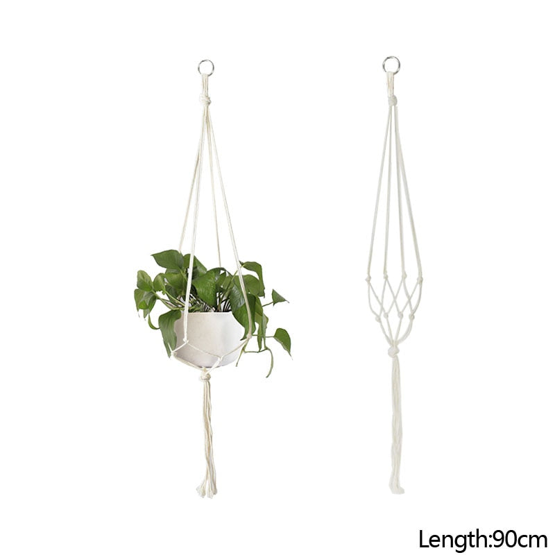 Macrame Handmade Plant Hanger Baskets Flower Pots Holder Balcony Hanging Decoration Knotted Lifting Rope Home Garden Supplies 0 DailyAlertDeals A