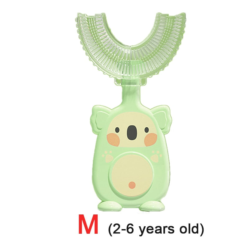 Baby toothbrush children teeth oral care cleaning brush soft Silicone teethers baby toothbrush new born baby items 2-12Y Baby silicon soft toothbrush DailyAlertDeals koala green M