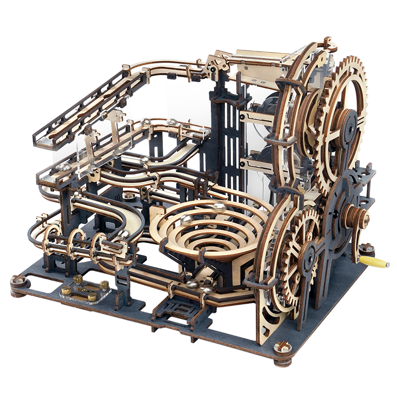 Robotime Rokr Marble Run Set 5 Kinds 3D Wooden Puzzle DIY Model Building Block Kits Assembly Toy Gift for Teens Adult Night City 3D Wooden Puzzle DIY Model Building Block Kits DailyAlertDeals Marble Night City China