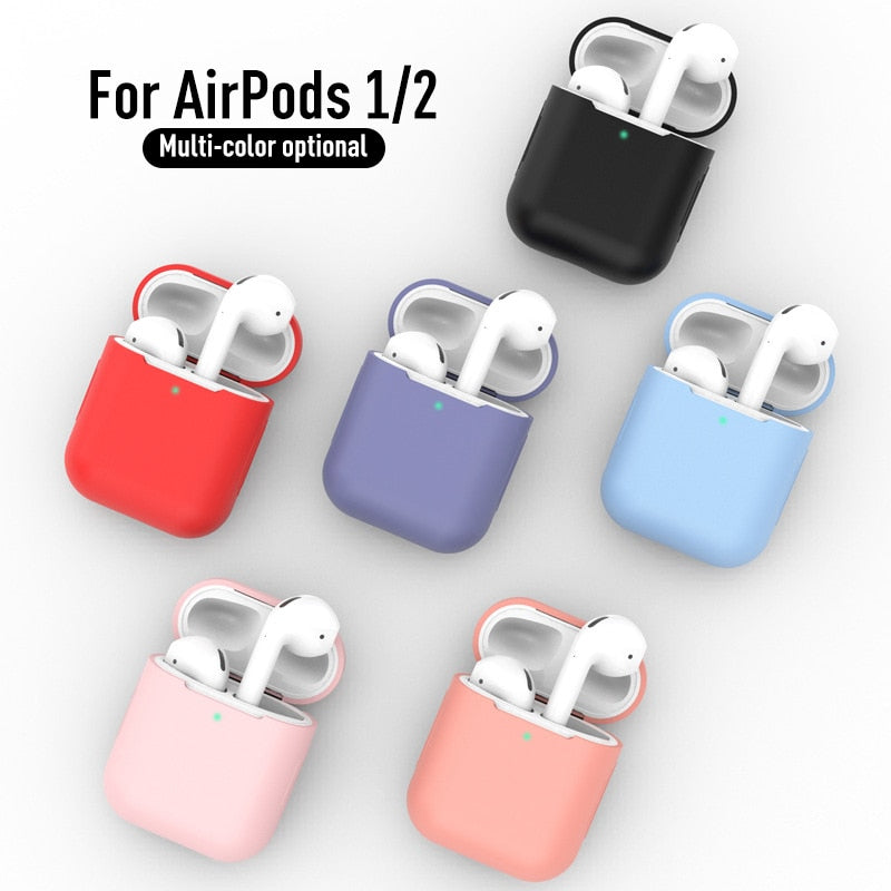 Silicone Earphone Cases For Airpods 1/2, Airpods Case Headphones Case Protective Case For Apple Airpods 1/2 Airpods Covers Silicone Earphone Cases For Airpods DailyAlertDeals