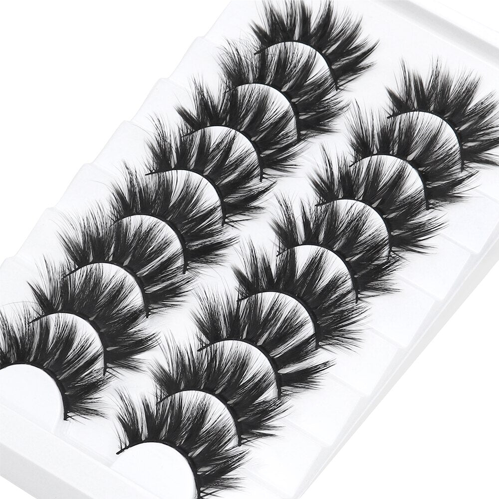 5/8 Pairs 20mm Mink Lashes 3D Natural False Eyelashes Fluffy Faux Mink Eyelashes Wispies Long Extension Eyelashes Pack Maquiagem  DailyAlertDeals
