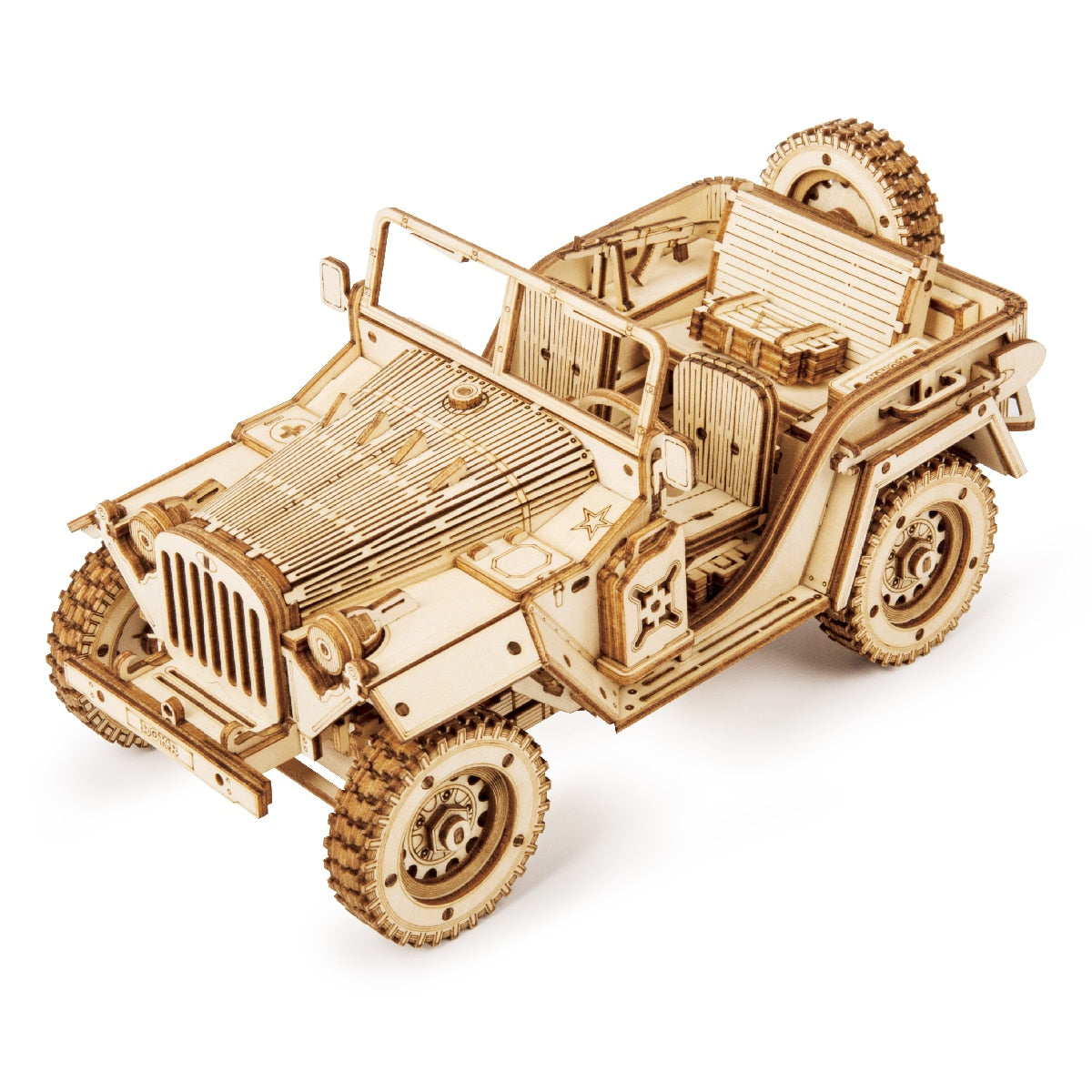 Robotime Rokr 3D Puzzle Movable Steam Train,Car,Jeep Assembly Toy Gift for Children Adult Wooden Model Building Block Kits 3D Puzzle Movable Steam Train DailyAlertDeals MC701 Army Jeep China
