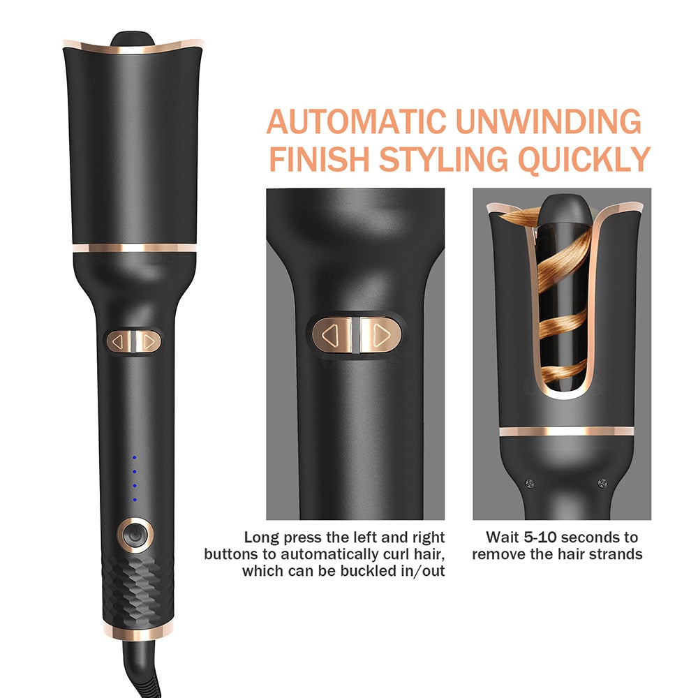 Auto Rotating Ceramic Hair Curler Automatic Curling Iron Styling Tool Hair Iron Curling Wand Air Spin and Curl Curler Hair Waver DailyAlertDeals