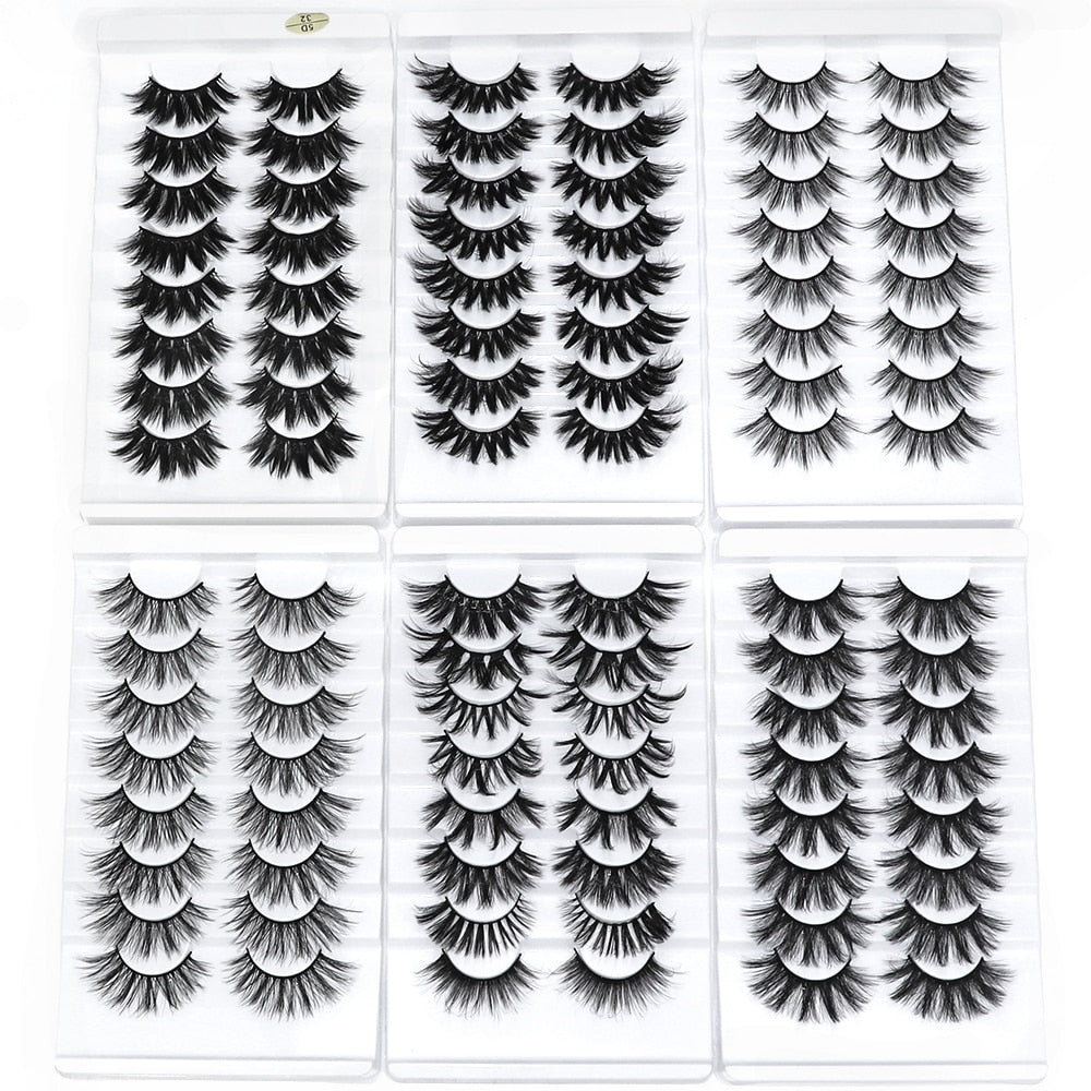 5/8 Pairs 20mm Mink Lashes 3D Natural False Eyelashes Fluffy Faux Mink Eyelashes Wispies Long Extension Eyelashes Pack Maquiagem  DailyAlertDeals