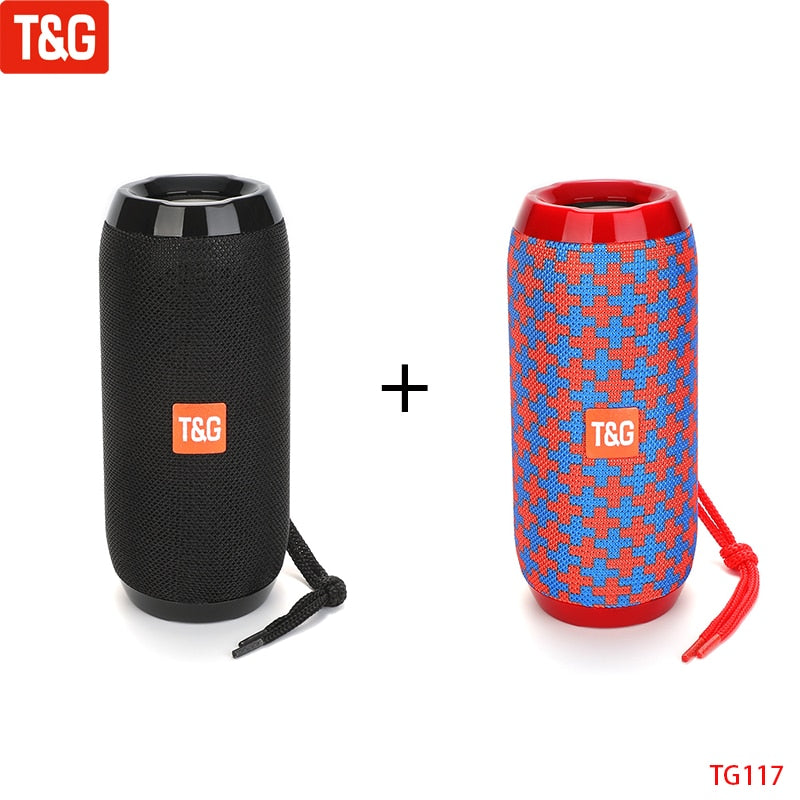 T&G TG117 Portable Bluetooth Speaker Wireless Bass Column Waterproof Outdoor Music Vibro Speakers TF Card Subwoofer Loudspeaker 0 DailyAlertDeals China Black Red Blue Speaker
