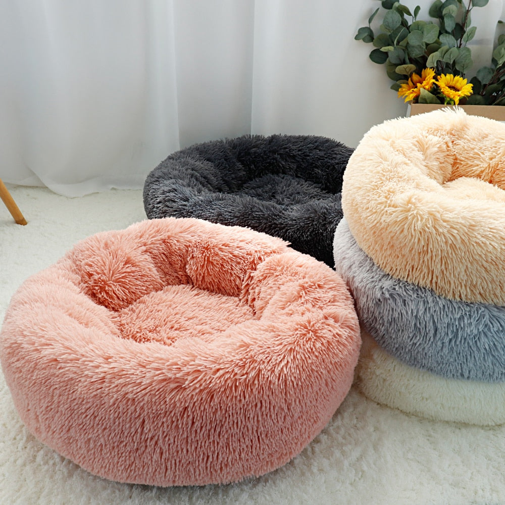 Pet Dog Bed Warm Fleece Round Dog Kennel House Long Plush Winter Pets Dog Beds For Medium Large Dogs Cats Soft Sofa Cushion Mats 0 DailyAlertDeals