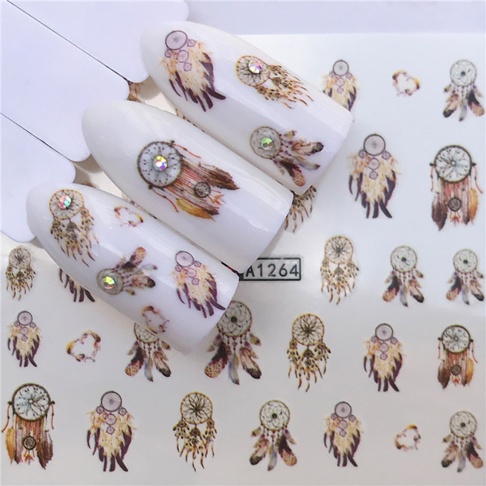 Nail Sticker Wolf Stickers Sliders For Nails Summer Full Nail Design Decorations Water Decals Animal Transfer Children's Slider nail art DailyAlertDeals A1264