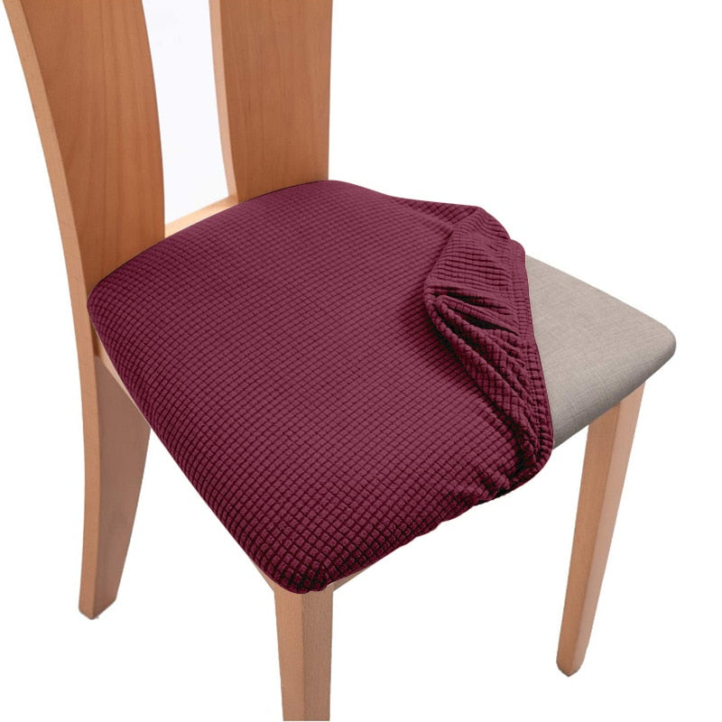 Spandex Jacquard Chair Cushion Cover Dining Room Upholstered Cushion Solid Chair Seat Cover Without Backrest Furniture Protector high chair covers DailyAlertDeals Color-20 1 Piece