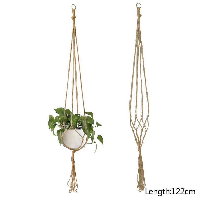 Macrame Handmade Plant Hanger Baskets Flower Pots Holder Balcony Hanging Decoration Knotted Lifting Rope Home Garden Supplies 0 DailyAlertDeals F