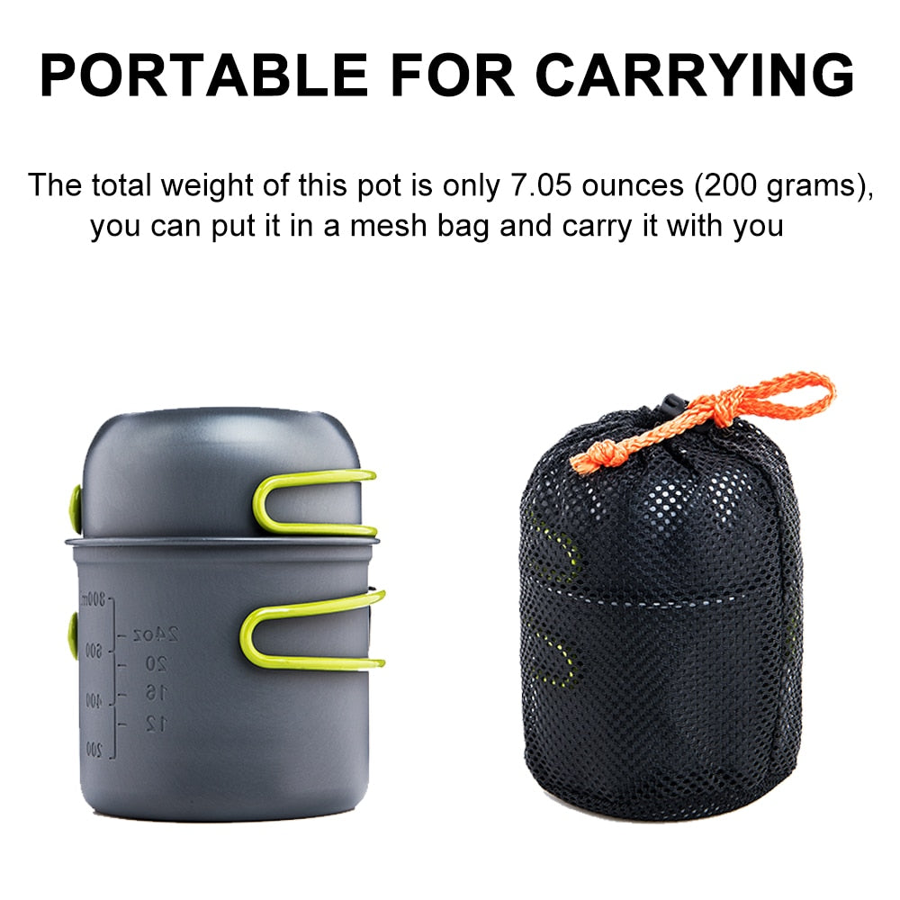 Widesea Ultralight Camping Cooking Utensils Outdoor Tableware Pot Set Hiking Picnic Travel Tourist Dishes Supplies Equipment Camping Cooking Utensils DailyAlertDeals