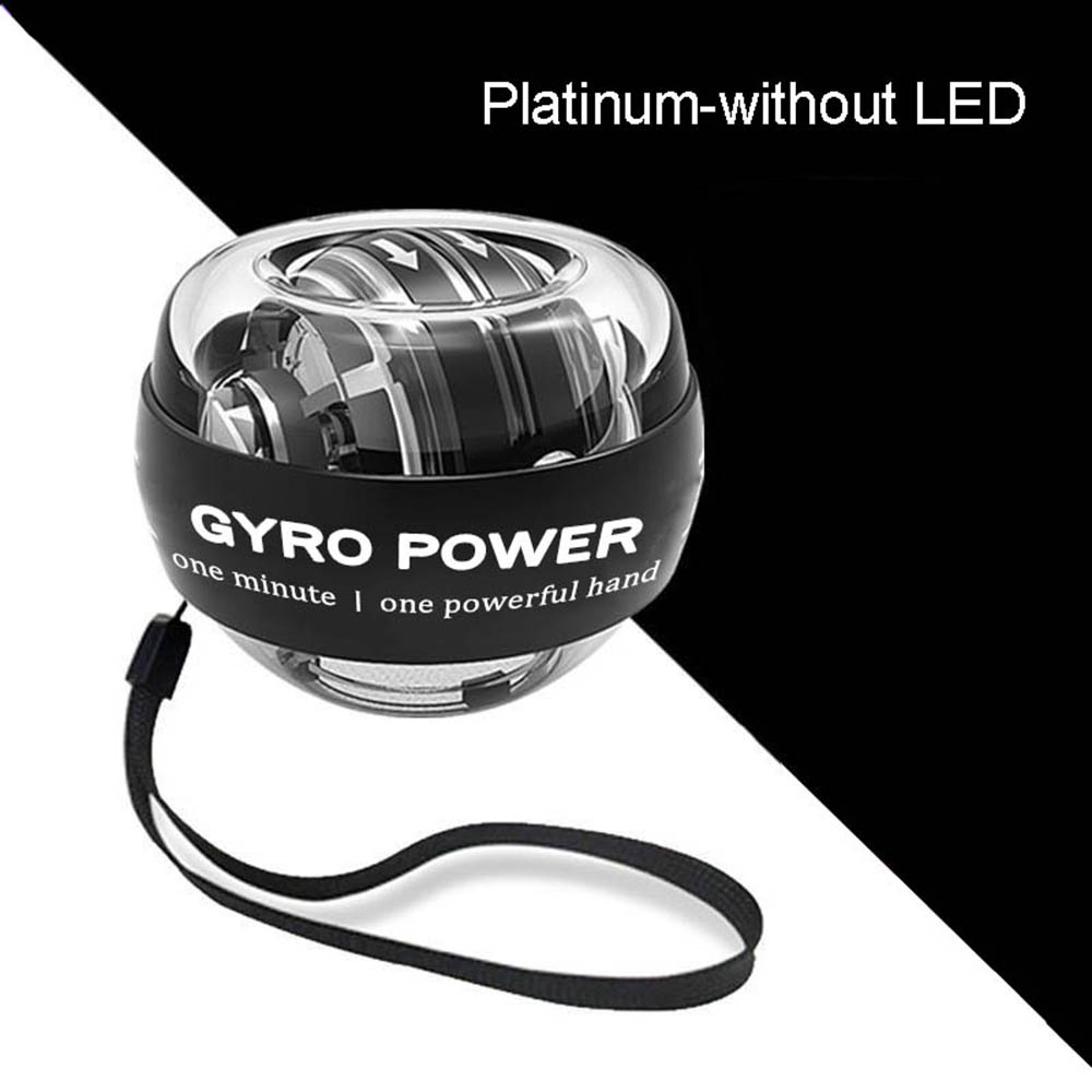 LED Gyroscopic Powerball Autostart Range Gyro Power Wrist Ball Arm Hand Muscle Force Trainer Fitness Equipment Powerball Wrist Ball Trainer LED Gyroscope DailyAlertDeals Platinum-without LED China
