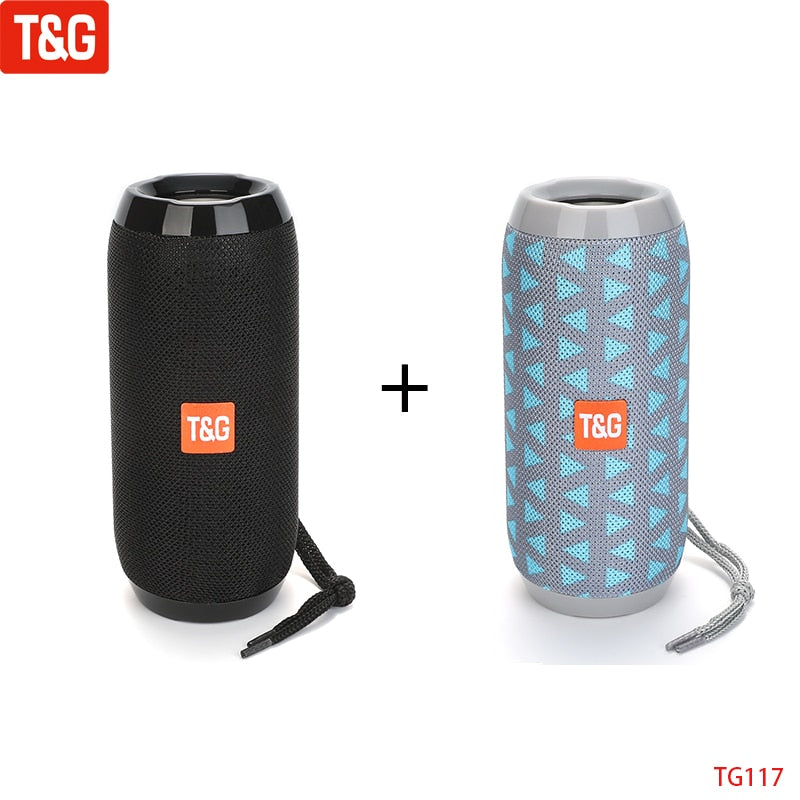 T&G TG117 Portable Bluetooth Speaker Wireless Bass Column Waterproof Outdoor Music Vibro Speakers TF Card Subwoofer Loudspeaker 0 DailyAlertDeals China Black Gray Speaker
