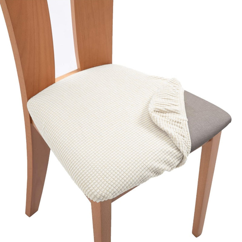 Spandex Jacquard Chair Cushion Cover Dining Room Upholstered Cushion Solid Chair Seat Cover Without Backrest Furniture Protector high chair covers DailyAlertDeals Color-01 1 Piece