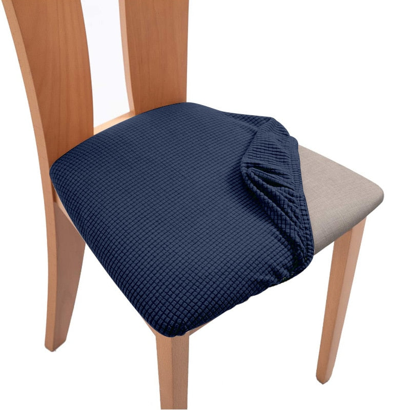 Spandex Jacquard Chair Cushion Cover Dining Room Upholstered Cushion Solid Chair Seat Cover Without Backrest Furniture Protector high chair covers DailyAlertDeals Color-16 1 Piece