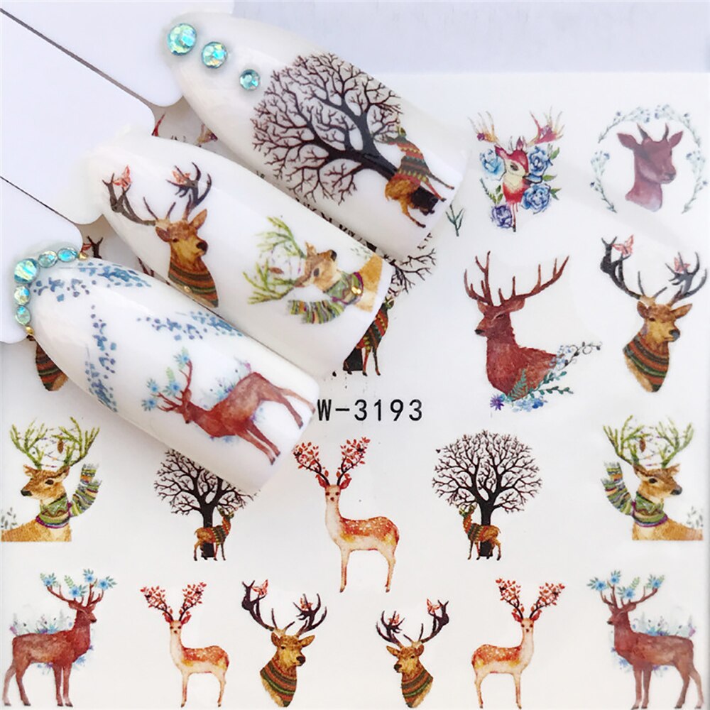 Nail Sticker Wolf Stickers Sliders For Nails Summer Full Nail Design Decorations Water Decals Animal Transfer Children's Slider nail art DailyAlertDeals YZW-3193