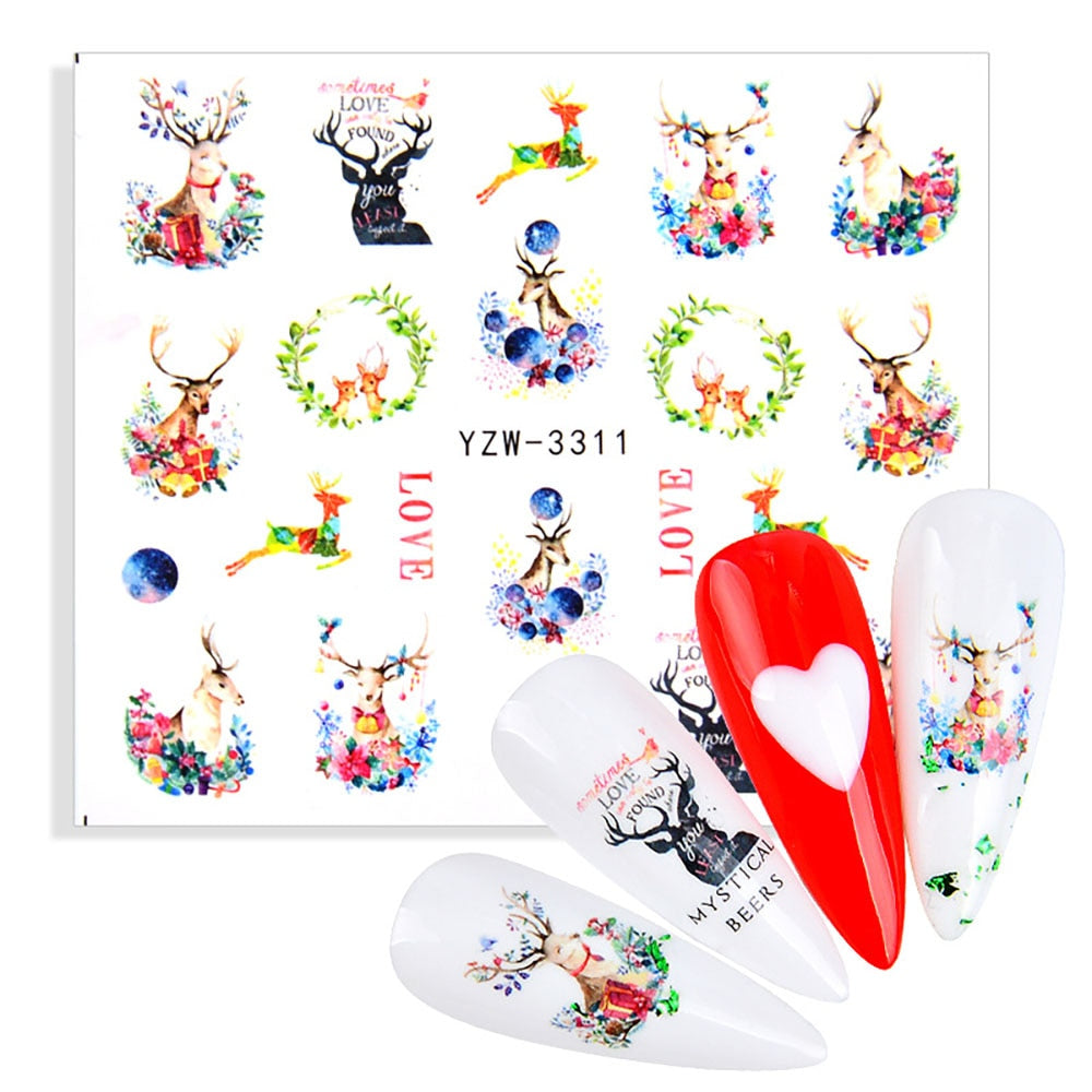 Nail Sticker Wolf Stickers Sliders For Nails Summer Full Nail Design Decorations Water Decals Animal Transfer Children's Slider nail art DailyAlertDeals YZW-3311
