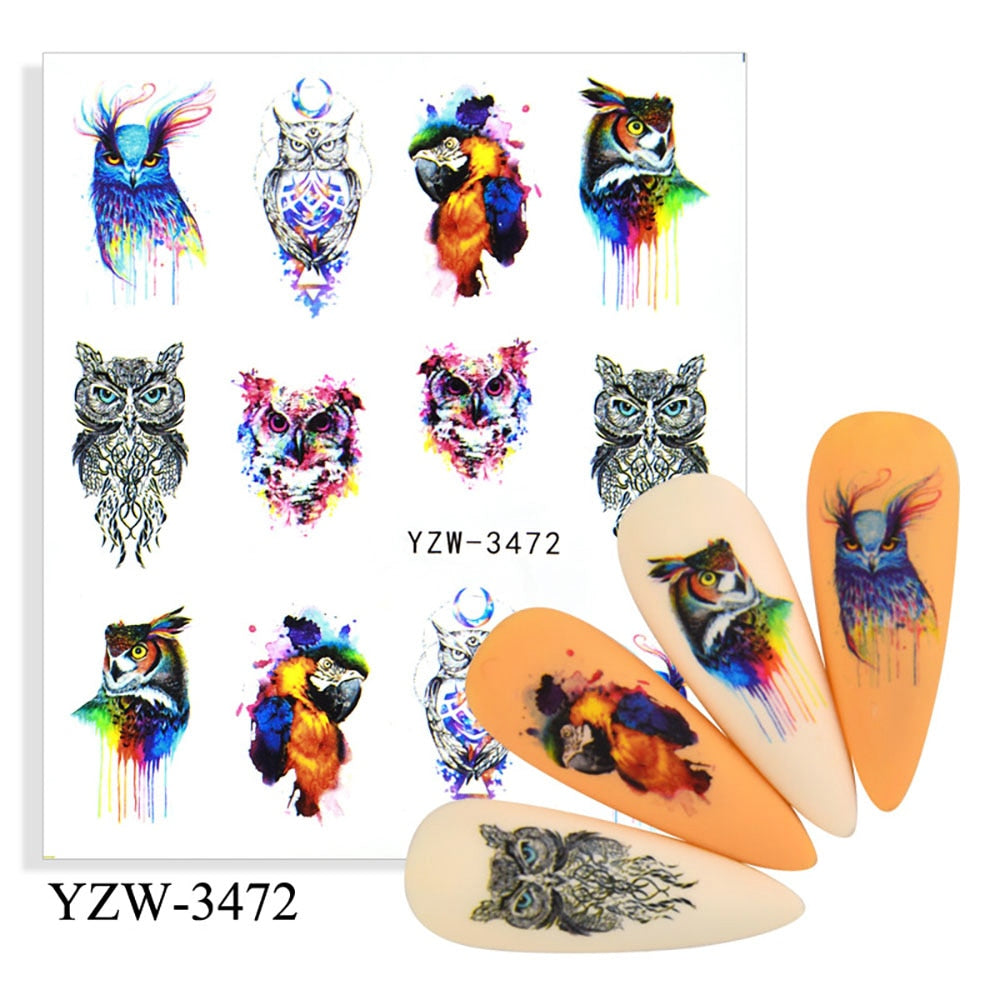 Nail Sticker Wolf Stickers Sliders For Nails Summer Full Nail Design Decorations Water Decals Animal Transfer Children's Slider nail art DailyAlertDeals