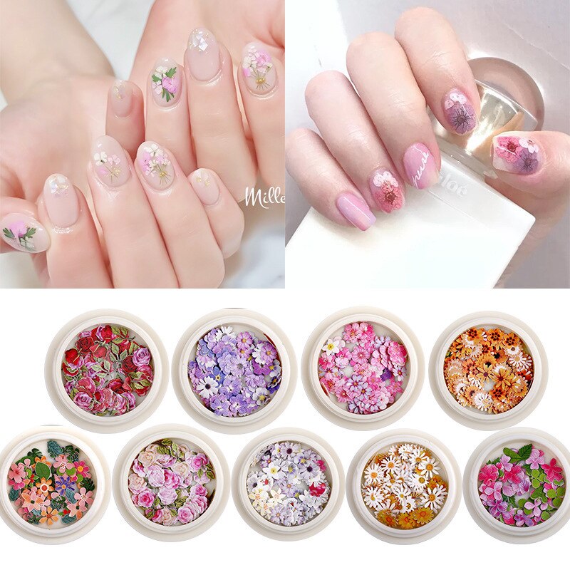 50pcs/box Nail Art Color mixed small Daisy Flower rose ultra-thin wood pulp patch DIY nail art jewelry nail art decoration 0 DailyAlertDeals