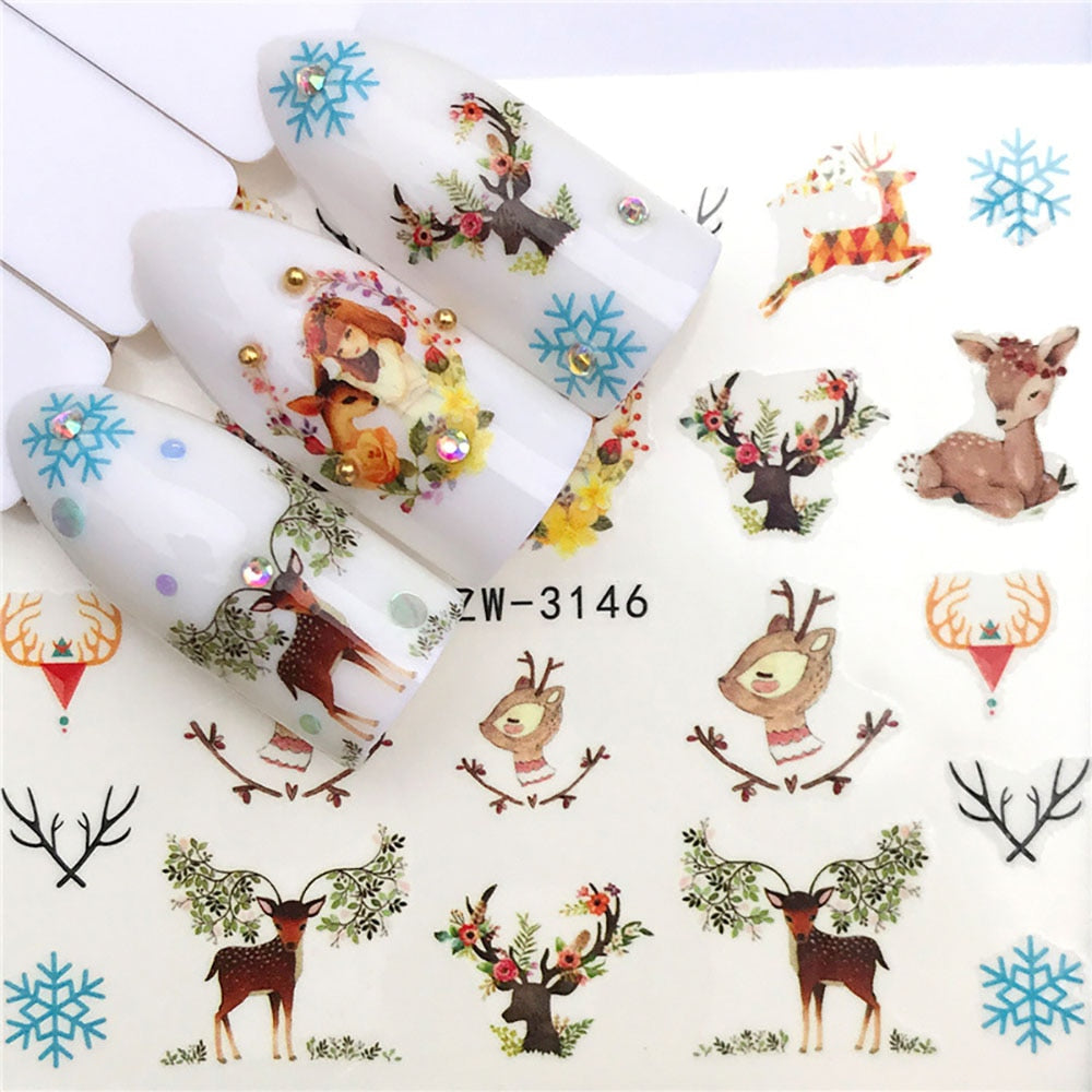 Nail Sticker Wolf Stickers Sliders For Nails Summer Full Nail Design Decorations Water Decals Animal Transfer Children's Slider nail art DailyAlertDeals YZW-3146
