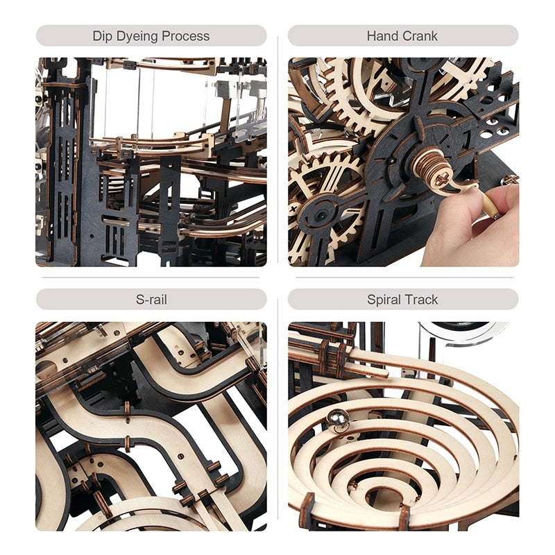 Robotime Rokr Marble Run Set 5 Kinds 3D Wooden Puzzle DIY Model Building Block Kits Assembly Toy Gift for Teens Adult Night City 3D Wooden Puzzle DIY Model Building Block Kits DailyAlertDeals