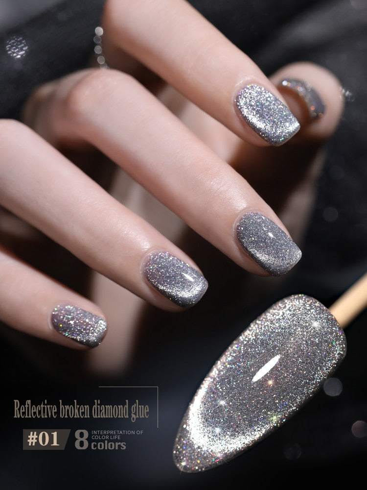 SKVP Gel Nail Polish Cat Eye Gel Semi Permanent Uv Varnish Gel Nail Art 8ML Glitter Effect Off Nail Polish Gel For Nails Design nail polish DailyAlertDeals