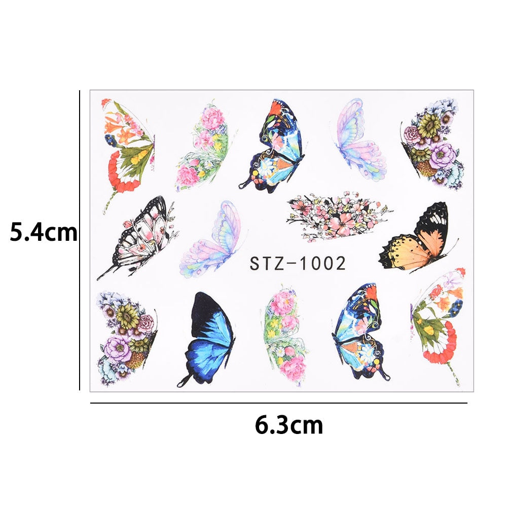 3D Watercolor Butterflies Sliders Nail Art Water Transfer Decal Sticker Blue Valentine's Day Nail Decoration Tattoo Manicure 0 DailyAlertDeals