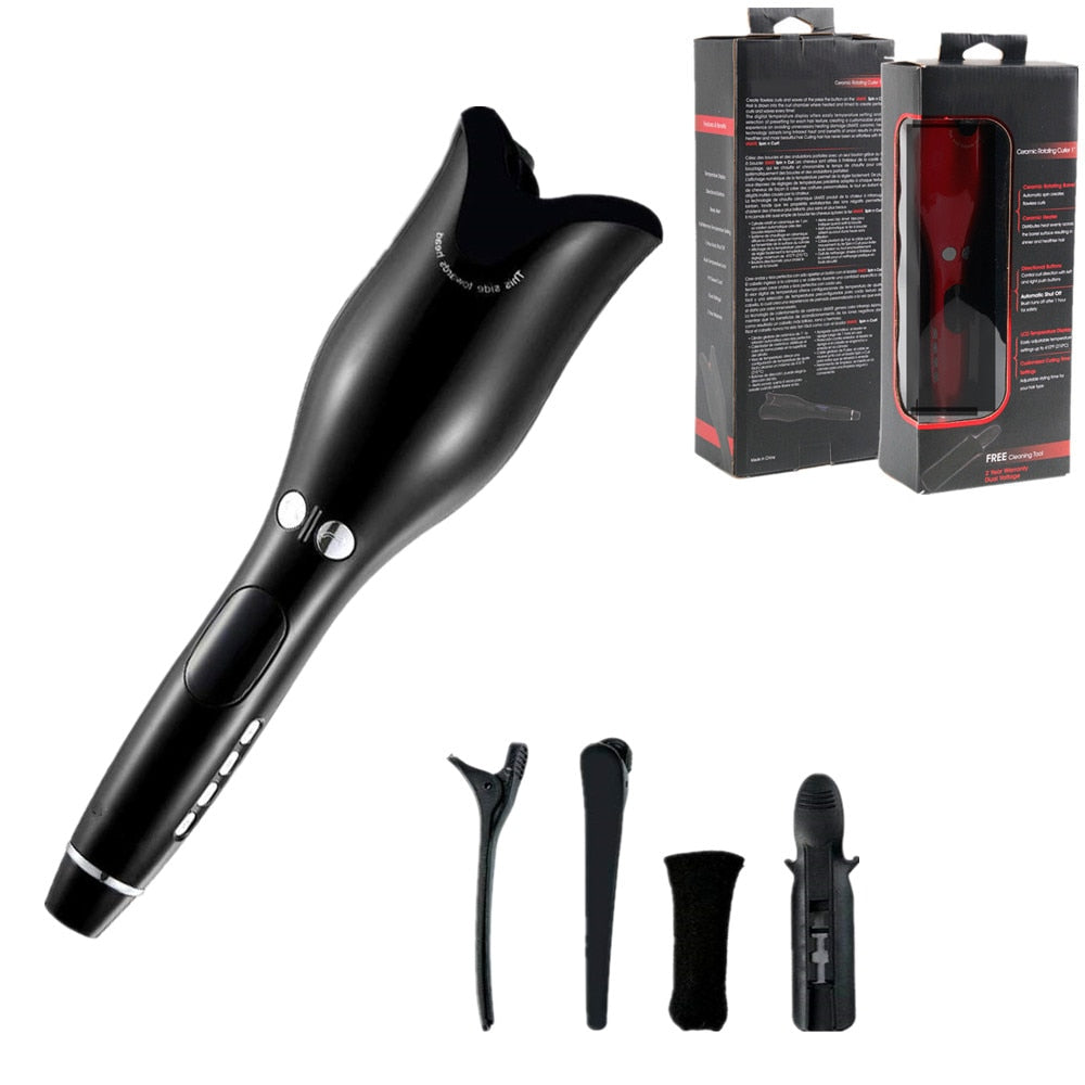 Auto Rotating Ceramic Hair Curler Automatic Curling Iron Styling Tool Hair Iron Curling Wand Air Spin and Curl Curler Hair Waver DailyAlertDeals China with box US