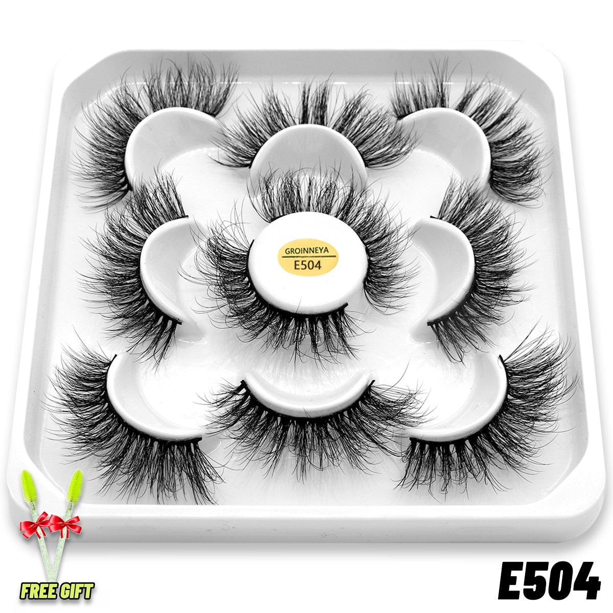 GROINNEYA Eyelashes 3D Mink Lashes Fluffy Soft Wispy Natural Cross Eyelash Extension Reusable Lashes Mink False Eyelashes Makeup 0 DailyAlertDeals 5pairs-E504 France