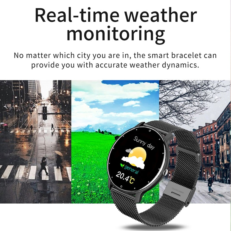 Smart watch Ladies Full touch Screen Sports Fitness watch IP67 waterproof Bluetooth For Android iOS Smart watch Female ultra thin smart watch DailyAlertDeals