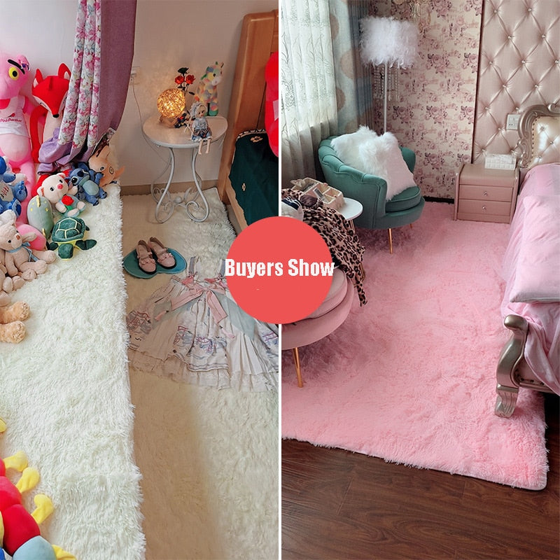 Pink Carpet For Girls Shaggy Children Floor Soft Mat Living Room Decoration Teen Doormat Nordic Red Fluffy Large Size Rugs Carpets & Rugs DailyAlertDeals
