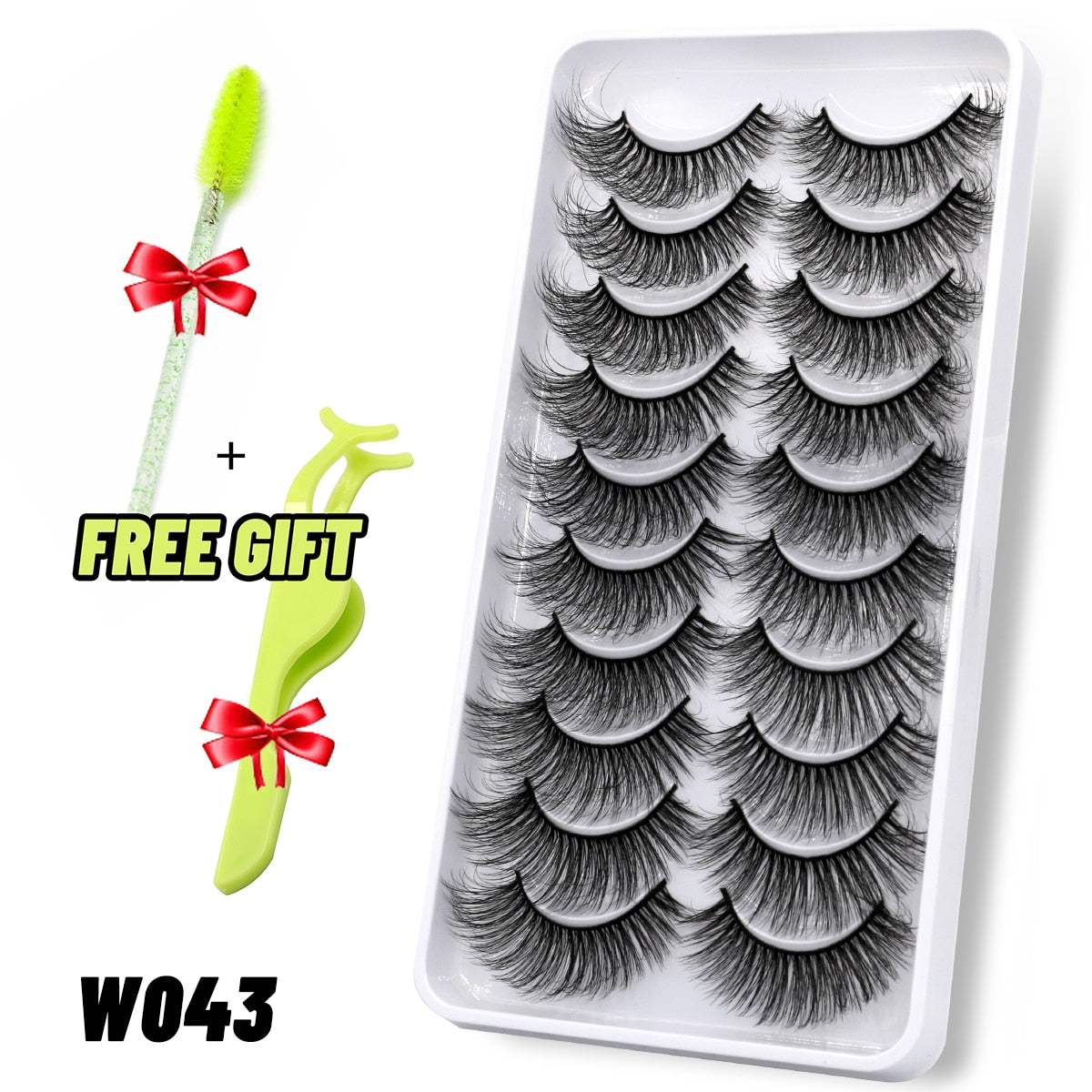 GROINNEYA lashes 5/10/20 pairs 3D Faux Mink Lashes Natural False Eyelashes Dramatic Volume Lashes Eyelash Extension Makeup 0 DailyAlertDeals 10pairs-W043-1 China