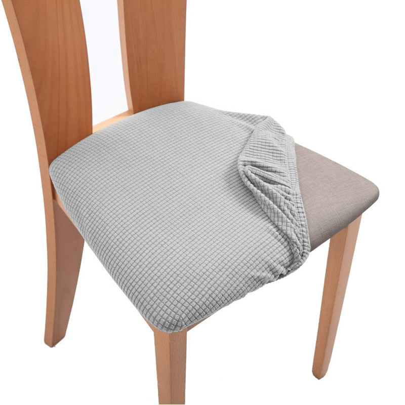 Spandex Jacquard Chair Cushion Cover Dining Room Upholstered Cushion Solid Chair Seat Cover Without Backrest Furniture Protector high chair covers DailyAlertDeals Color-04 1 Piece