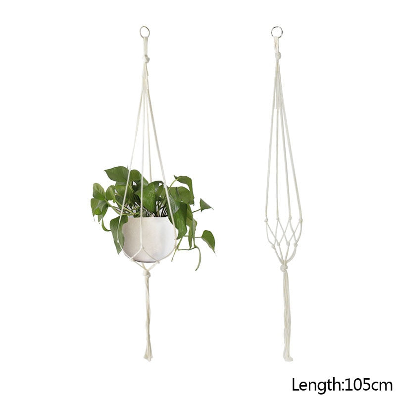 Macrame Handmade Plant Hanger Baskets Flower Pots Holder Balcony Hanging Decoration Knotted Lifting Rope Home Garden Supplies 0 DailyAlertDeals B