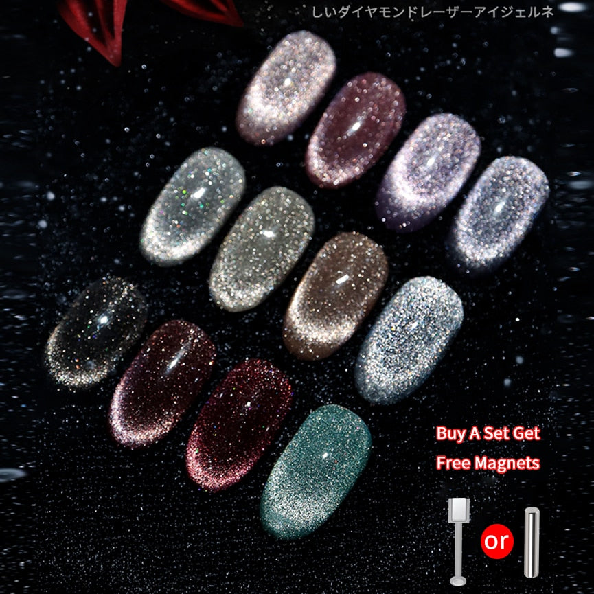SKVP Gel Nail Polish Cat Eye Gel Semi Permanent Uv Varnish Gel Nail Art 8ML Glitter Effect Off Nail Polish Gel For Nails Design nail polish DailyAlertDeals