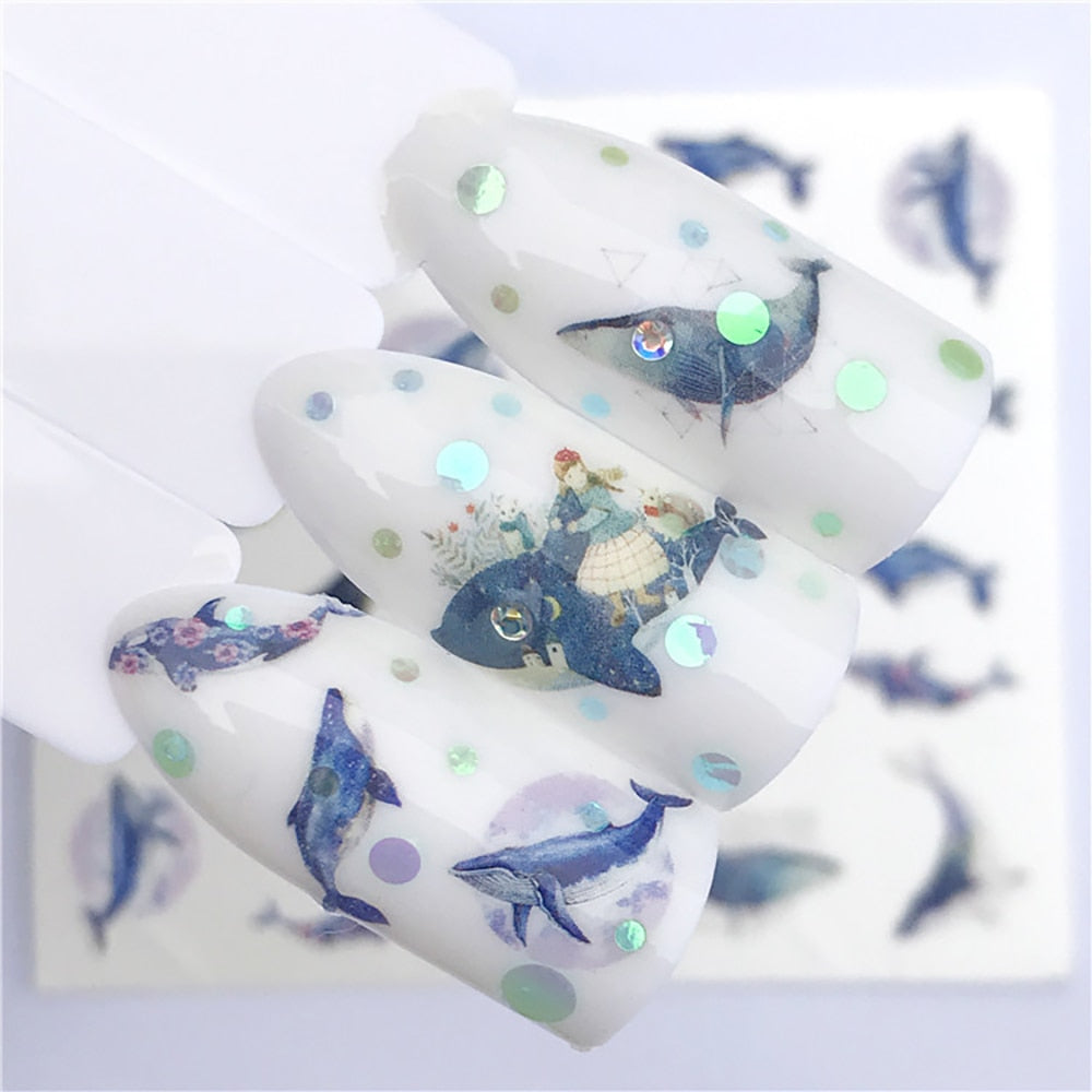 Nail Sticker Wolf Stickers Sliders For Nails Summer Full Nail Design Decorations Water Decals Animal Transfer Children's Slider nail art DailyAlertDeals