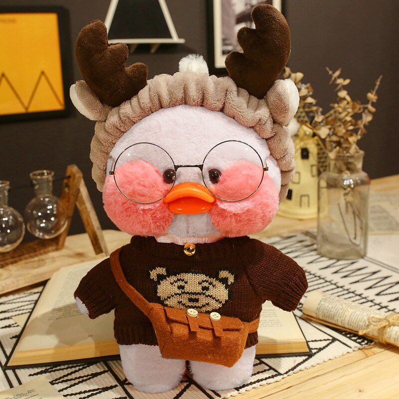 30cm Cute LaLafanfan Cafe Duck Plush Toy Girl Stuffed Soft Kawaii Duck Doll Animal Pillow Christmas Birthday Gift For Kids Child Duck Plush Toy Girl DailyAlertDeals Plush Toys 10