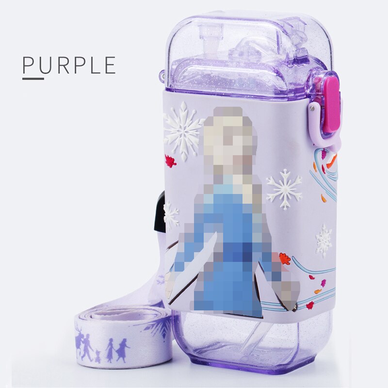 Cartoon Children Water Bottle 280ml with Rope Portable Square Kettle Sealed Leak-Proof BPA Free Tritan Baby Milk Cup With Straw Cartoon Children Water Bottle DailyAlertDeals China 280-420ml Purple 280ml