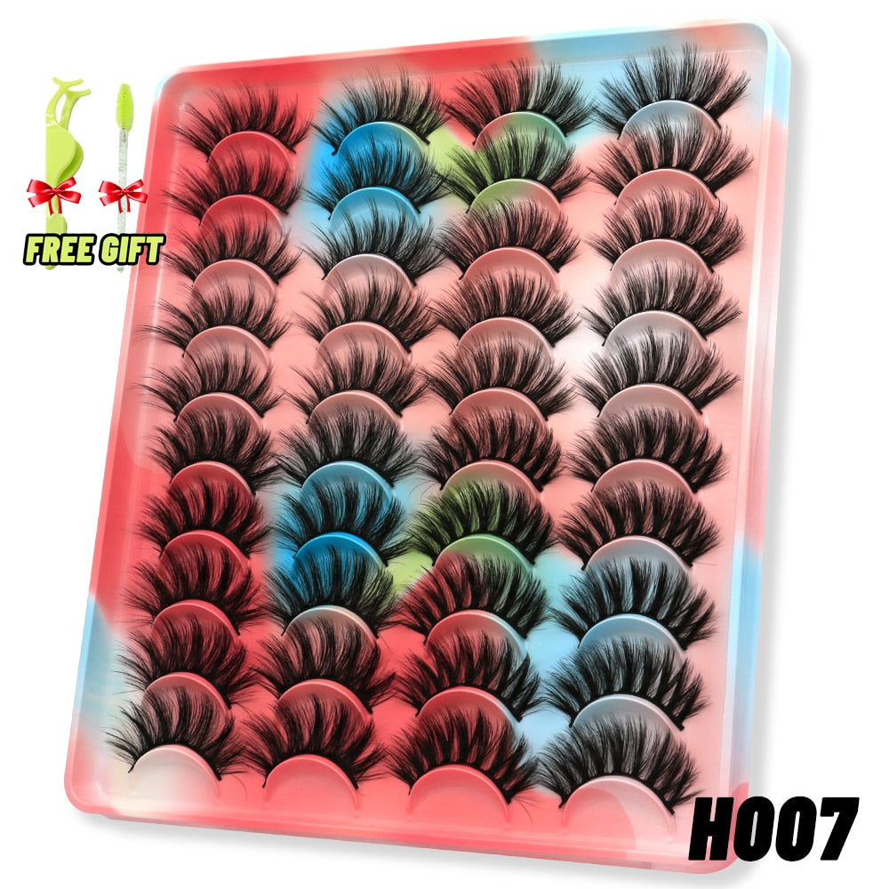 GROINNEYA lashes 5/10/20 pairs 3D Faux Mink Lashes Natural False Eyelashes Dramatic Volume Lashes Eyelash Extension Makeup 0 DailyAlertDeals 20pairs-H007-1 China